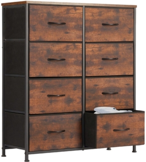 DUMOS Schubkastenkommode Kommode mit Schubladen, Ablageschrank aus Stoff Schubladenschrank (für Schlafzimmer, Wohnzimmer, Kinderzimmer, Flur, Aufbewahrungsschrank), mit Metallgestell Schubladen aus Stoff