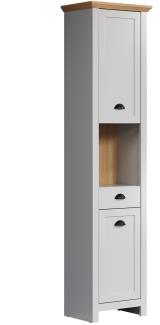 Hochschrank >Landside< in Lichtgrau Melamin - 46x191x33 (BxHxT)