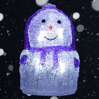 LED-Acryl-Schneemann 16x11 cm Winterdeko Weihnachtsdeko Weihnachtsfigur Dekofigur