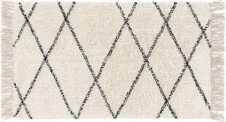 benuta Badematte Naomi, Höhe 6 mm, Baumwolle, rechteckig, 100% Baumwolle, handgeknüpft, Boho-Style, Badezimmer, Küche