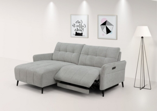 INOSIGN Ecksofa DENIO 3-Sitzer, L-Form (Breite 209cm), elektr. Relaxfunktion, USB-A/C, Liegefunktion durch Recliner, Federkernpolsterung