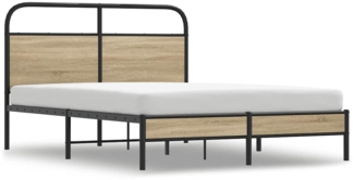 vidaXL Bettgestell ohne Matratze 120x190 cm Räuchereiche Holzwerkstoff 4100353