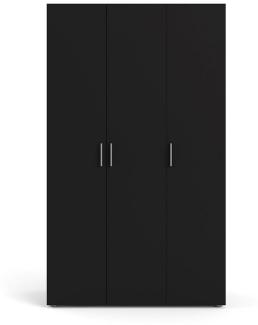 ebuy24 Kleiderschrank Petra Kleiderschrank mit 3 Türen, mattschwarz.