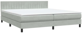 vidaXL Boxspringbett mit Matratze Hellgrau 180x210 cm Samt 3316413