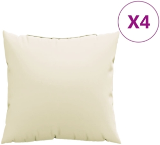 vidaXL Sofakissen 4 Stk. Creme 50x50 cm Stoff