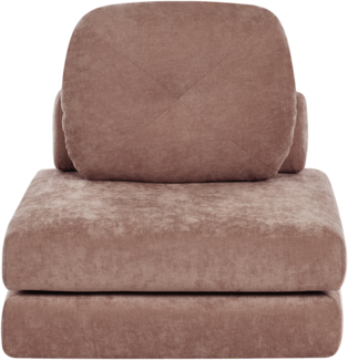 1-Sitzer Bodensofa Stoff braun mit Schlaffunktion OLDEN