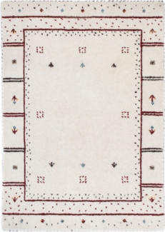 Morgenland Gabbeh Teppich - Loribaft Softy - 90 x 60 cm - hellgrau