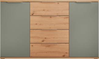 Kommode LIV'IN Simada , Holzwerkstoff , Grün, Holzfarben , 150 x 90 x 38 cm