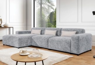 AX LIVING Couch Hellgrau L Form Jughlio, 331 cm breit, geräumig & modern L