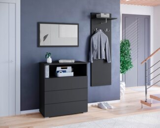 INOSIGN Garderoben-Set PARIS/ TOKYO, (Komplett-Set, 3-St), Garderoben- Set Breite 140cm, hochkant oder quer montierbar Spiegel