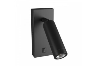 SpectrumLED Bettleuchte LED Wandleuchte GU10 MR11 schwarz Bettleuchte mit Schalter einstellbar, ohne Leuchtmittel