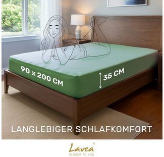 Lavea Spannbettlaken Bettlaken, Spannlaken Mikrofaser, 180x200cm, 200x200cm, (2 Stück), kühlend & atmungsaktiv, schnelltrocknend, weich, pflegeleicht