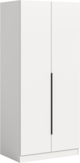 Kleiderschrank 2-türig (B/H/T: 80x181x52 cm) in weiß