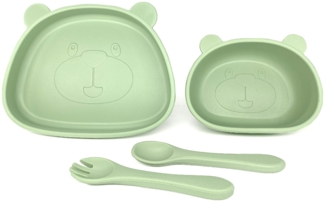 Babygeschirr-Set, 4-teiliges Babygeschirr-Set, Baby-Essgeschirr-Set, Baby-Saugnapfschale, Babygeschirr, BPA-frei, spülmaschinen- und mikrowellengeeignet.