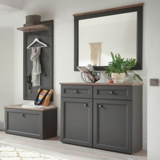 Bega Consult Garderoben-Set Garderobenset Toskana Grau Timber Wood 4-teilig