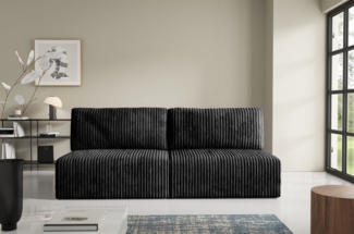 Sofa 3-Sitzer mit Schlaffunktion NATALIA XS in Stoff Tilia Schwarz