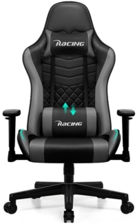 Hiazurm Gaming-Stuhl Gaming Stuhl, Gaming Chair, gamer stuhl Wippfunktion bis zu 170° (Bürostuhl Ergonomisch mit Verstellbare Lordosenstütze, Kopfstütze, Armlehnen), Schreibtischstuhl 150 kg Belastbarkeit