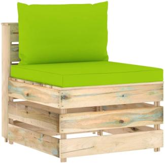 Modulares Mittelsofa mit Kissen Grün Imprägniertes Holz