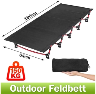 OSTWOLKE Campingliege Feldbett Outdoorbett klappbar Gästebett Reisebett Campingbett bis150kg (1-St)