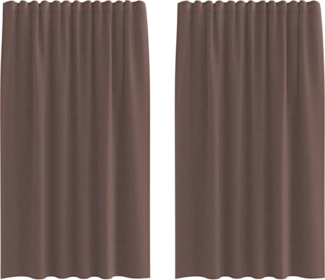 vidaXL Voile Vorhänge mit Lasche 2 Stk. Braun 4102262