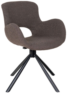 Esszimmerstuhl Nilla / Amorim, Metall, Polyester, Braun, Schwarz, 59 x 83 x 58 cm