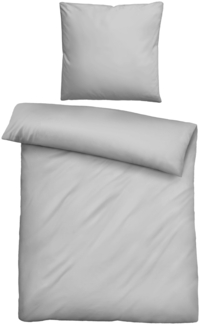 biberna Tencel Bettwäsche 0470500 UNI, sturmgrau, 1x 155x200 cm + 1x 80x80 cm