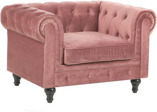 Sessel Samtstoff rosa CHESTERFIELD