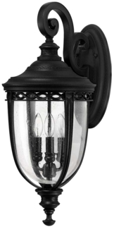 Außenleuchte, Wandlampe, Stahl Glas, Schwarz, H 62,2 cm