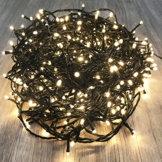 400er LED Lichterkette Außen Innen Partylicht Kabel grün Weihnachtslichterkette warmweiß