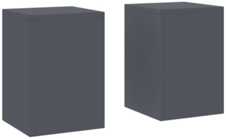 vidaXL Blumenständer Outdoor-Pflanzensäulen 2 Stk. Anthrazit 24x24x35 cm Stahl (2 St)