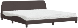 vidaXL Bett mit Matratze "Dover" Dunkelbraun 200x200 cm Stoff 3208467