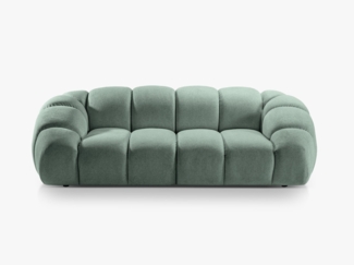 Micadoni Sofa Diana 3-Sitzer Strukturierter Samtstoff Minze