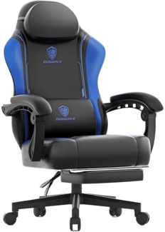Ergonomischer Dowinx Gaming Stuhl mit Lendenwirbelstütze, Blau