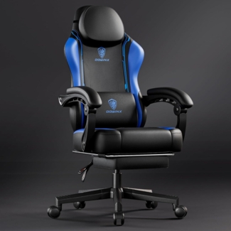 Ergonomischer Dowinx Gaming Stuhl mit Lendenwirbelstütze, Blau