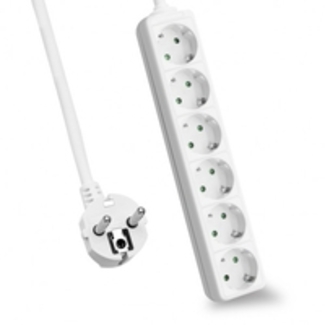 helos Steckdosenleiste CLASSIC, 6-fach, weiß, 5,0m, ohne Schalter robustes klas