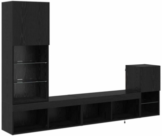 vidaXL TV-Wandgeräte Wandmontiert Schwarz Eichen-Optik Holzwerkstoff 3402949