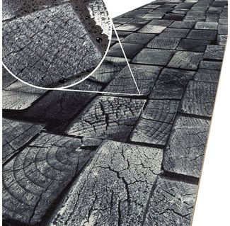 ANRO Küchenläufer ATLANTA Läufer Flurläufer Teppichläufer, Eckig, Bodenläufer 100x48 cm Holz Grau pflegeleicht