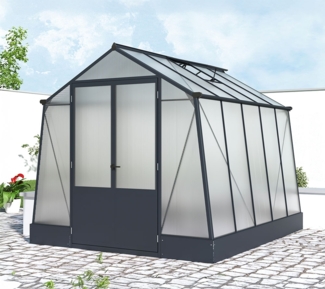Westmann Aurora 810 | Gewächshaus mit Fundament | Anthrazit | 3x3 m