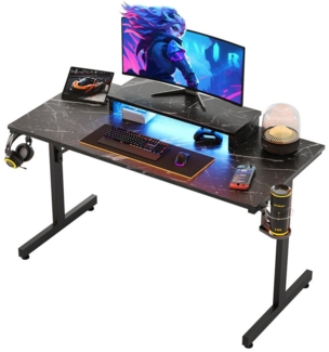 Bestier Gamingtisch 106cm Gaming Schreibtisch mit RGB-LED, 106cm Jugendschreibtisch (Gamer Tisch mit Tablett Ständer, Getränkehalter und Kopfhörerhaken, Tablett mit stander), Ergonomischer Computertisch fur Spielzimmer