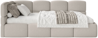 Selsey 'Cloudy' Jugendbett links, Matratze, Bouclé Greige, 90x200 cm