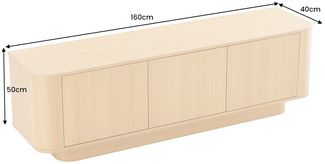 riess-ambiente TV-Board VALHALLA WOOD 160cm natur – Eichenholz-Optik, modern, Design (Einzelartikel, 1 St), edles Lowboard mit Stauraum (4 Fächer) – ideal für moderne Wohnzimmer