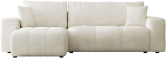 Mirjan24 'Furyn' Ecksofa mit Bettkasten und Schlaffunktion, L-Form, beige, 244 x 145 x 82 cm