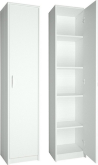 Home Collective Regal mit 5 Ebenen Aktenschrank mit 4 Einlegeböden und 1 Tür, in mattem Finish Standregal 39 cm breit weiß