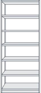 Kerkmann Büroregal Progress 500 Grundregal BxTxH 75x60x225cm 7 Böden l