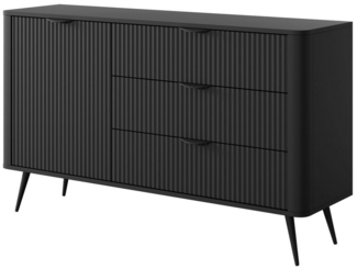 yourhouse24 Kommode Sideboard 138 cm LANTE D3S beige/gold, schwarz