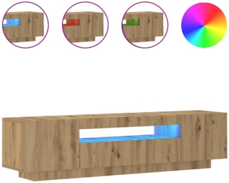 vidaXL TV-Schrank mit LED-Leuchten Artisan-Eiche 160x35x40 cm 856360