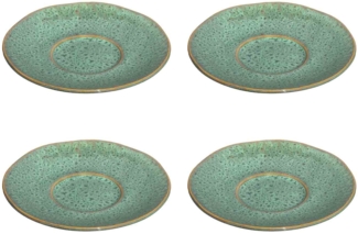 Leonardo MATERA Keramikunterteller 15 cm grün für Becher und Tasse 4er Set