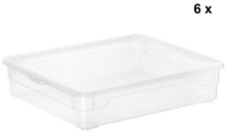 ROTHO Aufbewahrungsbox SET durchsichtige stapelbare Aufbewahrungsbox ROTHO (6er-Set, 12 St)