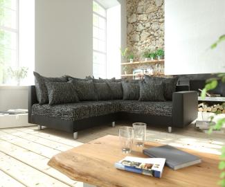 Ecksofa Clovis Schwarz modular Armlehne Ottomane Rechts