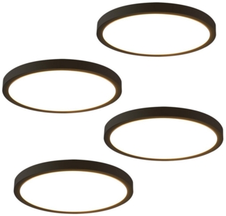 Nettlife LED Panel 8W Flurlampe Rund Deckenleuchte Lampe Schwarz weiss, LED fest integriert, Warmweiß, Schlafzimmer Küche Flur